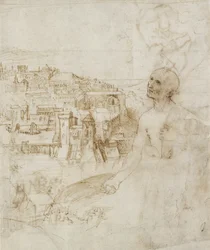 View of the City of Perugia, with the Penitent St Jerome in the Foreground